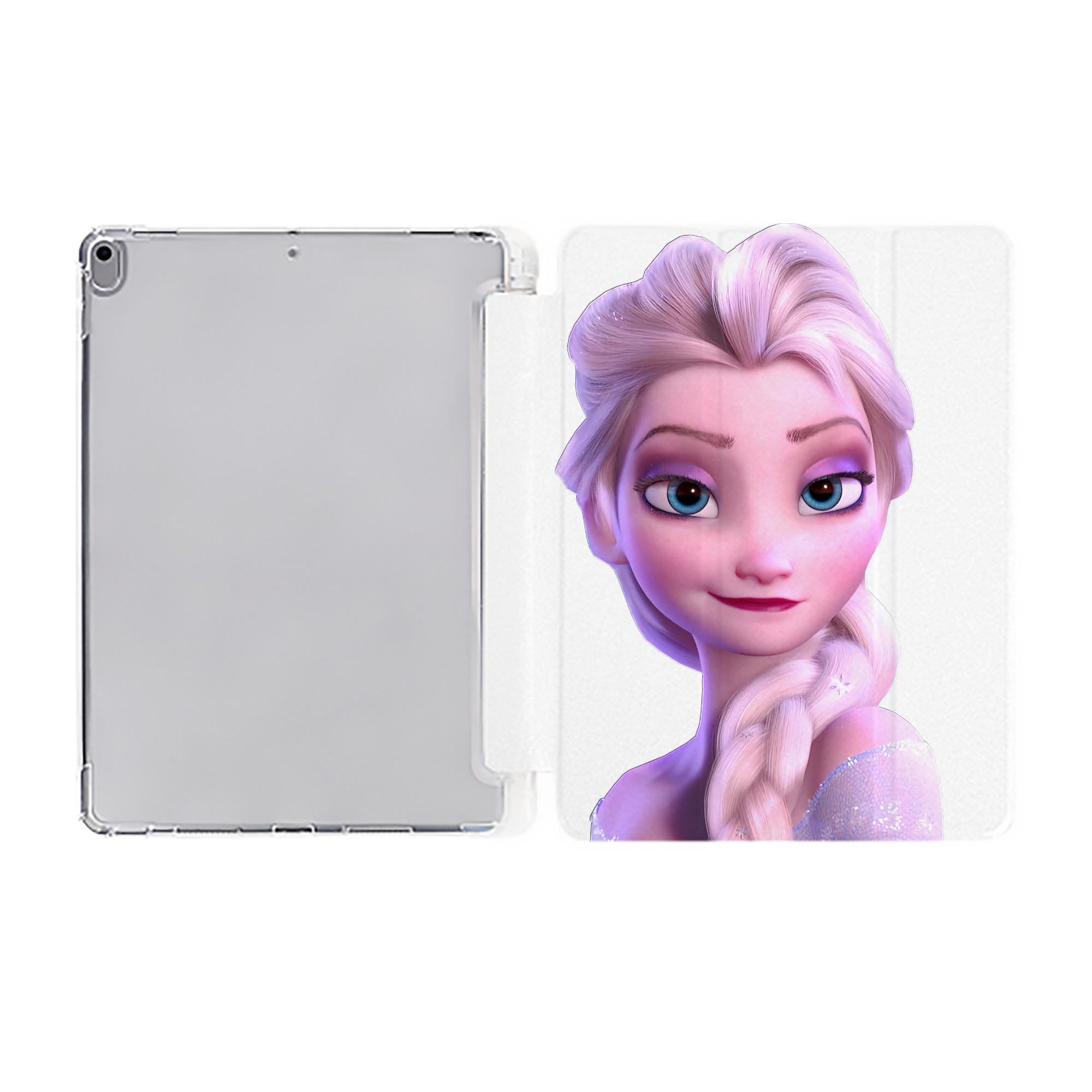 （画像用） アナと雪の女王 アンナ エルサ Frozen Anna Elsa IPad ケース ペン収納付き 三つ折りスタンド PUレザー×シリコン 対応機種9.5/10.5/10.9インチ
